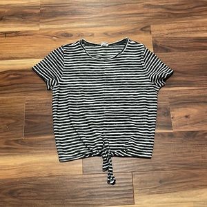 Black and white striped tie top